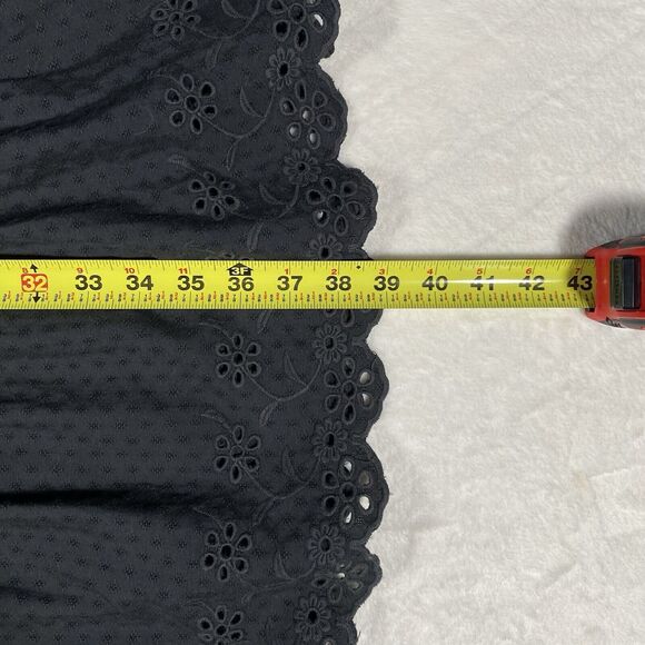 Universal Threads Black Dress Eyelet Ruffles Tiered Peasant Prairie Boho Sz Med - Picture 8 of 8